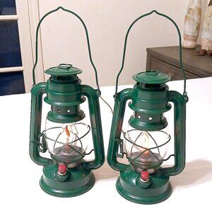 Set of 2 Electric Vintage-Style Lantern Lamps 🕯️ Rustic Farmhouse Decor